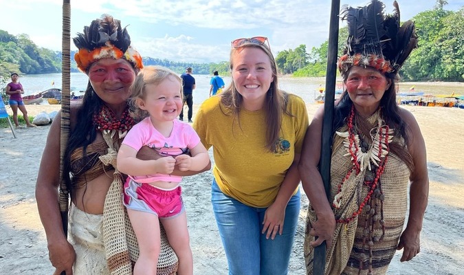 Kaitlin McDonald | Facebook
Missionary Kaitlin Wadkins McDonald has served the War. She is pictured here with her daughter and Wao natives.